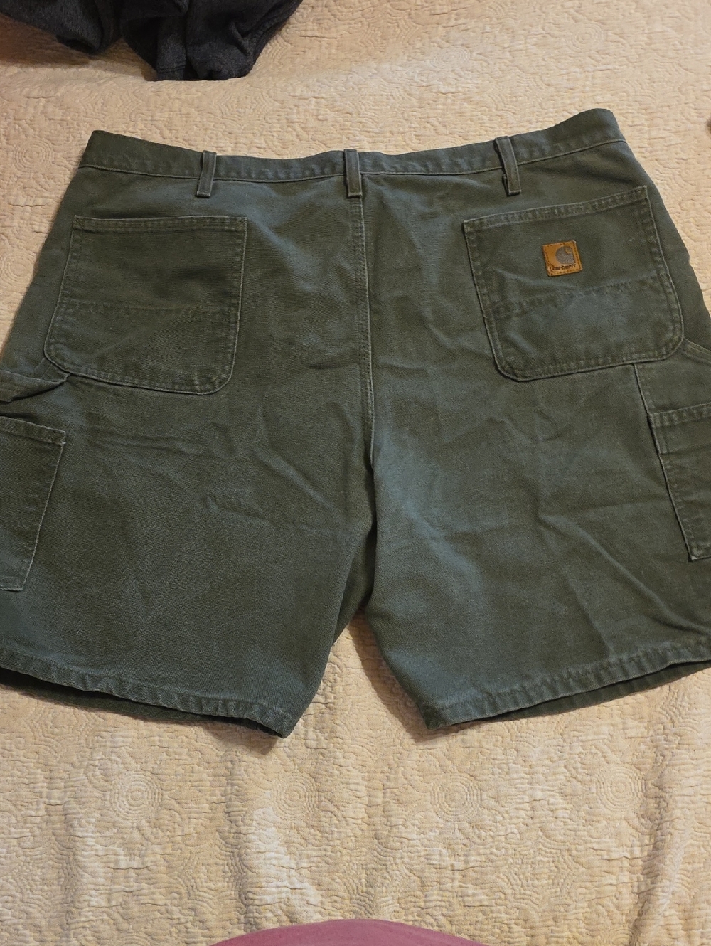 Carhartt Men's Olive Green Cargo Work Shorts with Utility Pockets